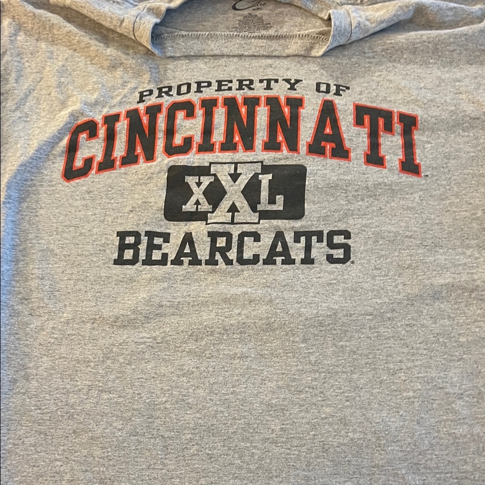 Cincinnati Bearcats Gray Graphic Tee with Red Accent